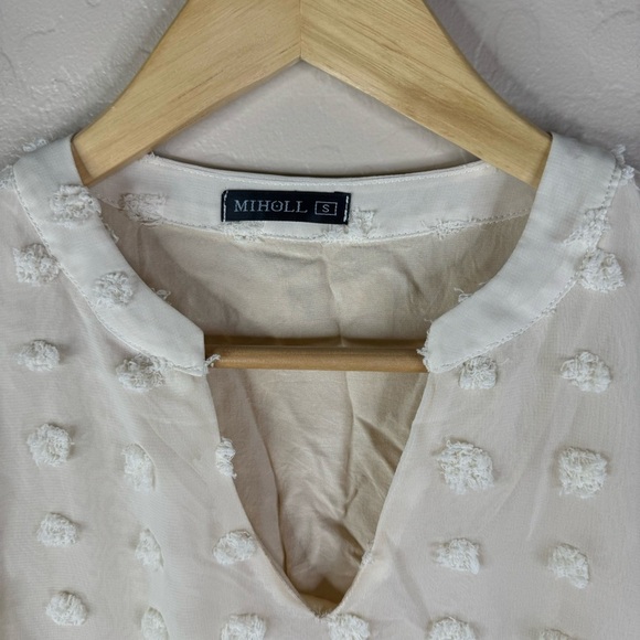 Chiffon Swiss Dot Flowy Mini Dress - Picture 5 of 7